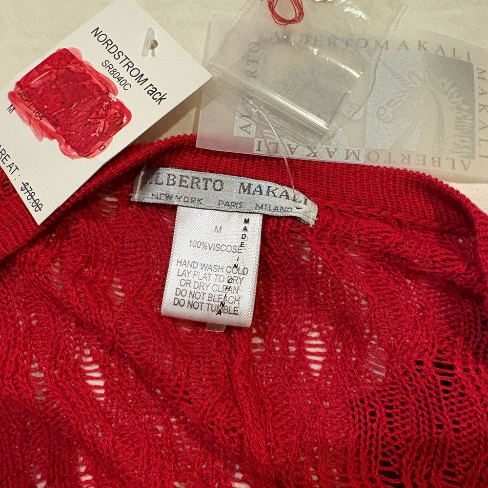 Alberto Makali Red Button-Up Cardigan - Picture 4 of 4